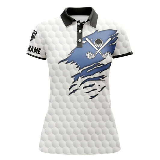 Goofygear Golf Club White Golf Shirt Custom Name Women Golf Polo Shirt, Gifts For Golf Lovers