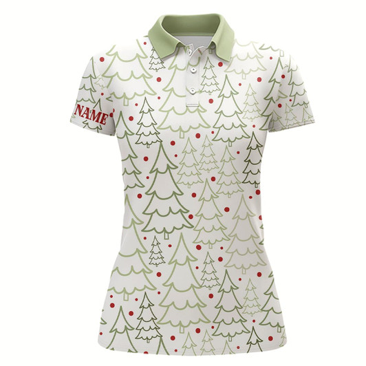 Goofygear Womens Golf Polo Shirt Custom Winter And Christmas Themed Pattern, Christmas Polo Shirts For Ladies