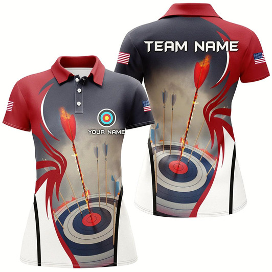 Goofygear Personalized Jersey Archery Target 3D Polo Shirts For Women Custom Performance Archery Shirts