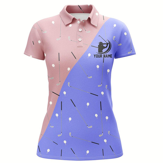 Goofygear Elegant Golf Girl Seamless Womens Polo Shirt, Golf Shirt For Ladies Unique Female Golf Gifts