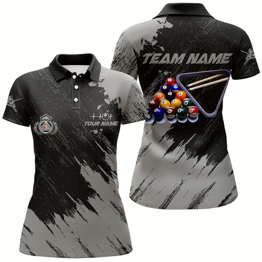 Goofygear Personalized Billiards Balls Painted Grey Version All Over Print Billiard Polo Shirts For Women