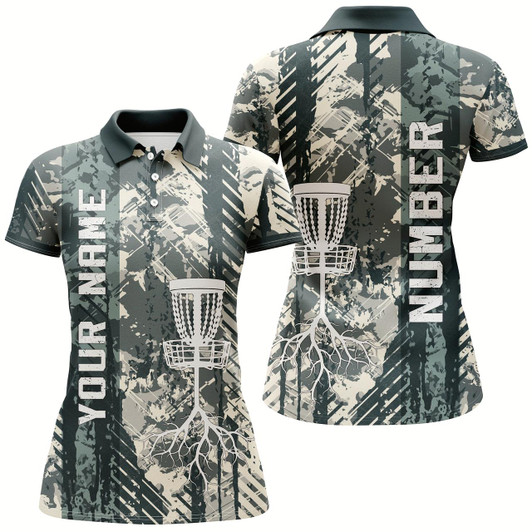 Goofygear Personalized Wild Grunge Disc Golf Polo Shirt Custom Disc Golf Shirts For Women Golf Gifts