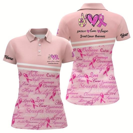 Goofygear Breast Cancer Awareness Pink Golf Polo Shirt Custom Golf Shirts For Women Best Golf Gifts