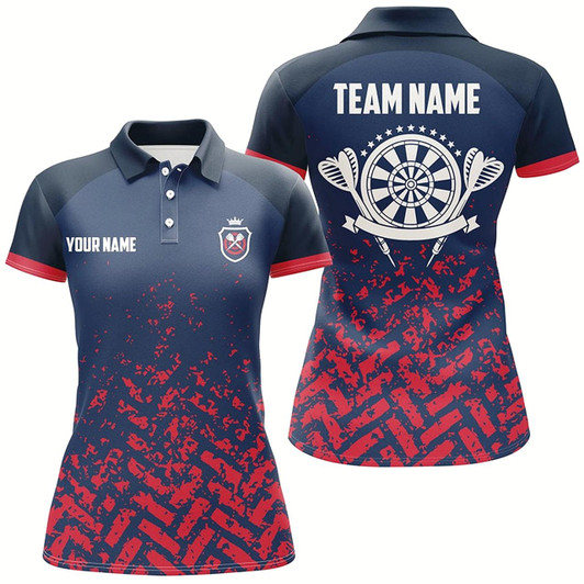 Goofygear Personalized Blue Red Darts Polo Shirt Custom Dart Team Shirts For Women Dart Jersey