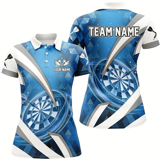 Goofygear Personalized Blue Jerseys Darts Board 3D Women Darts Polo Shirts Custom Team League Darts Shirts