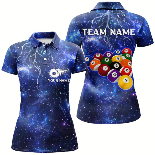 Goofygear Personalized Nany Lightning Thunder 3D Billiard Polo Shirts For Women Custom Billiard Jerseys Team