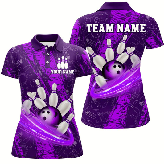 Goofygear Custom Women 3D Bowling Shirts Bowling Team Jersey Polo Bowlers Gifts Multicolor
