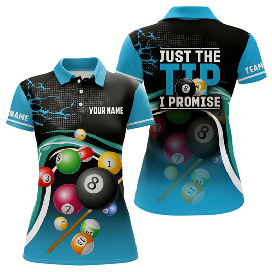 Goofygear Just The Tip I Promise Personalized Billiard Balls Women Polo Shirts, Billiard Jerseys For Team