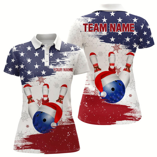Goofygear Personalized 3D Bowling Shirts For Women Christmas Bowling Jersey Polo Bowling Gifts