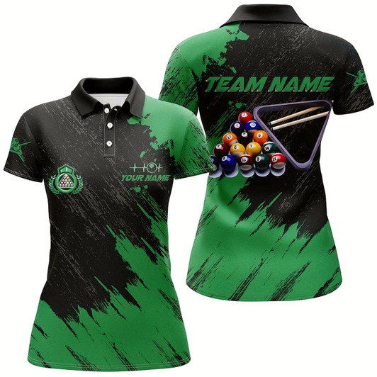 Goofygear Personalized Billiards Balls Painted Green Version All Over Print Billiard Polo Shirts For Women