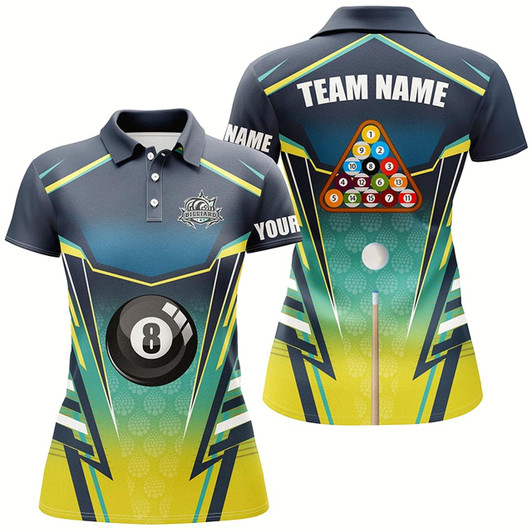 Goofygear 8 Ball Pool Billiard Jerseys Custom Polo Shirts For Women, 8 Ball Billiards Apparel Clothing
