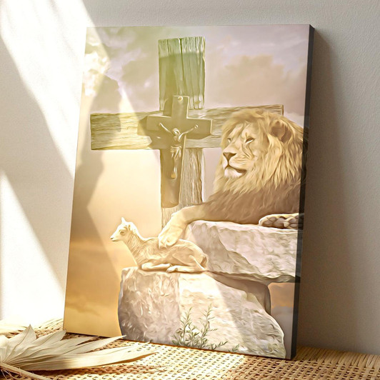 Lion Of Jesus Christ Poster #17 Canvas Wall Art With Faith Based Bible Verses And Religious Scripture Canvas Art For