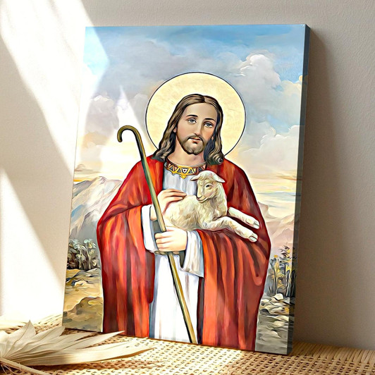 Jesus Hugs The Lamb Canvas Painting And Poster Wall Art For Christian Gifts And Faith Inspired Home Decor