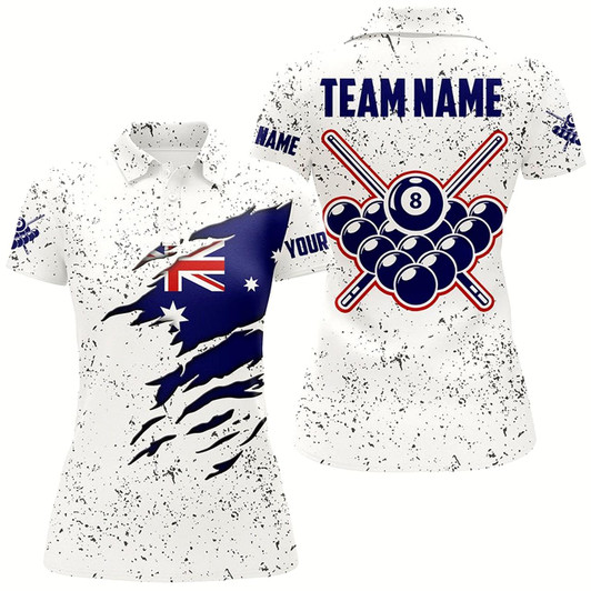 Goofygear 8 Ball Pool Australia Flag Personalized Billiard Women'S Shirts Custom 8 Ball Pool Polo Shirts
