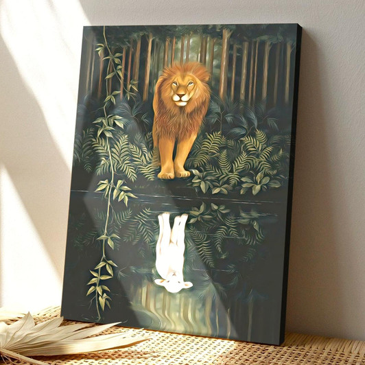 Lion And Sheep Canvas Artwork Featuring Poster And Scripture For Christian Gifts Inspirational Wall Art And Faith Based
