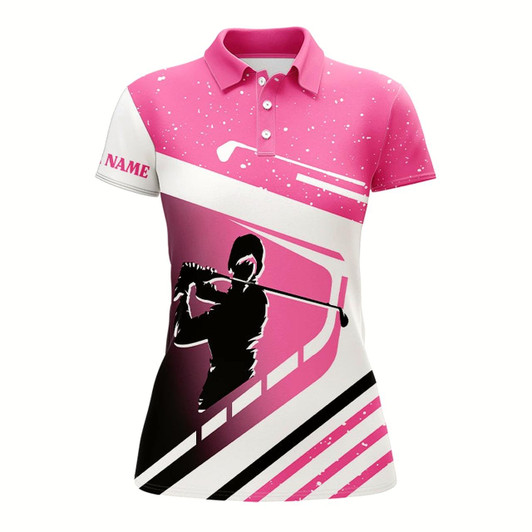 Goofygear Women Golf Polo Shirts Custom Name Golf Clubs Women'S Golf Attire, Golf Outfits For Ladies Pink