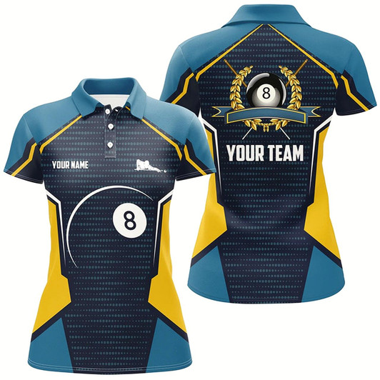 Goofygear Billiard Ball 8 Custom Name All Over Print Polo Shirts For Women, Custom Billiard Jersey For Player