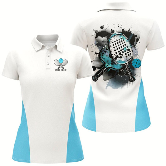 Goofygear Custom Watercolor Pickleball Polo Shirts, Women'S Pickleball Outfits Blue