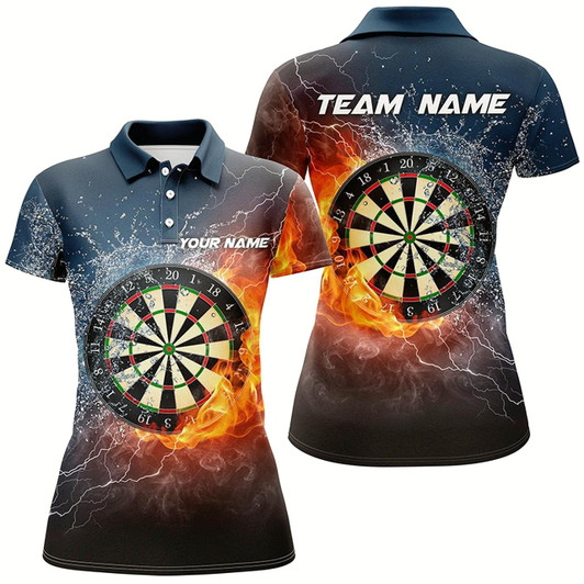 Goofygear Fire & Water Dartboard Personalized Womens Darts Shirt Thunder Darts Jersey For Women