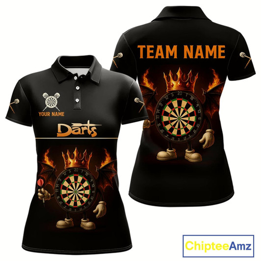 Goofygear Fire Flame Wings Dartboard Custom Funny Dart Shirt For Women, Dart Team Jerseys