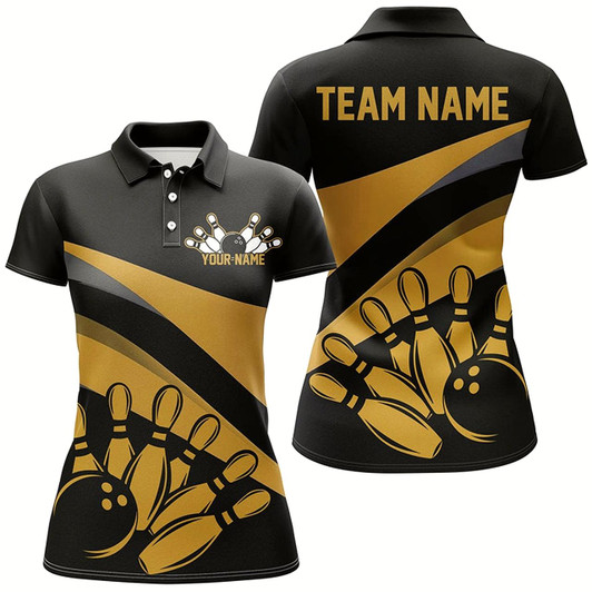 Goofygear Custom Vintage Bowling Shirts For Women, Retro Bowling Jerseys Team Shirt Brownish Orange
