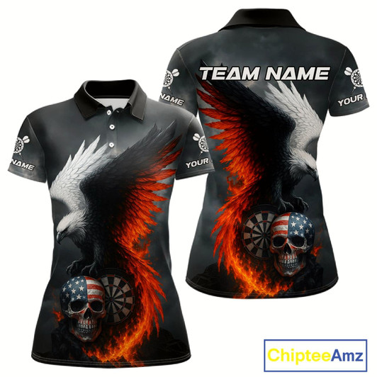 Goofygear Custom Patriotic Dart Shirt For Women Personalized Skull Red Eagle Dart Team Jerseys