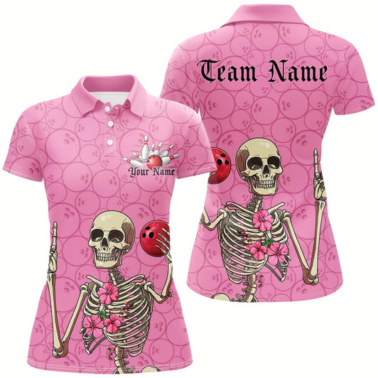 Goofygear Custom Pink Halloween Bowling Shirts For Women, Funny Halloween Bowling Outfits