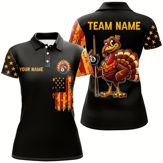 Goofygear Funny Turkey Autumn Us Flag Women Darts Shirts Custom Patriotic Thanksgiving Shirts For Darts Lover