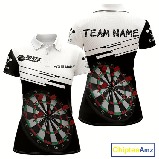 Goofygear Red Dart Arrows & Black Spider Darts Shirt For Women - Custom Dart Player Uniform