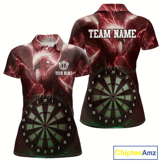 Goofygear Custom Lightning Red Eagle Dartboard Women Dart Shirt Outfits Dart Team Jerseys