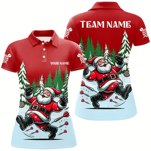 Goofygear Christmas Dart Shirts For Women Custom 3D Funny Santa Print Darts Shirts Short Sleeve Dart Jerseys