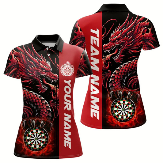 Goofygear Custom Dragon Dart Shirts For Women, Personalized 3D Dart League Uniform Best Dart Jerseys Red Style 3