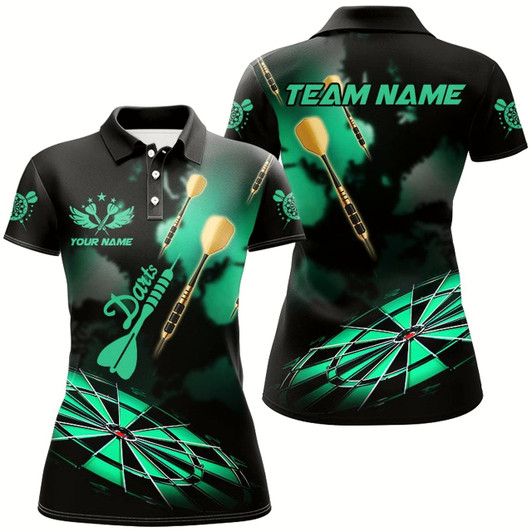 Goofygear Green Dart Board Hazy Smoke Custom 3D Dart Shirts For Women, Darts League Team Shirt Dart Jerseys