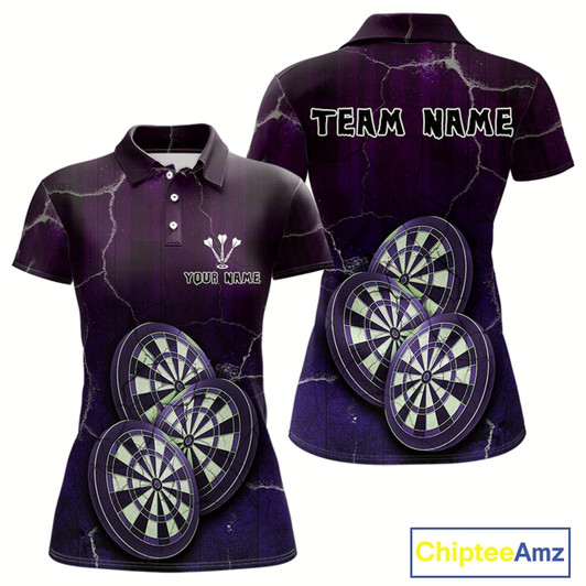 Goofygear Triple Dartboards Custom Grunge Darts Team Shirt For Women Opt3 - Blue Purple