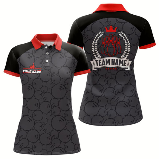 Goofygear Personalized Camo Bowling Shirts For Women, Bowling Team League Jerseys, Retro Bowling Shirts Red