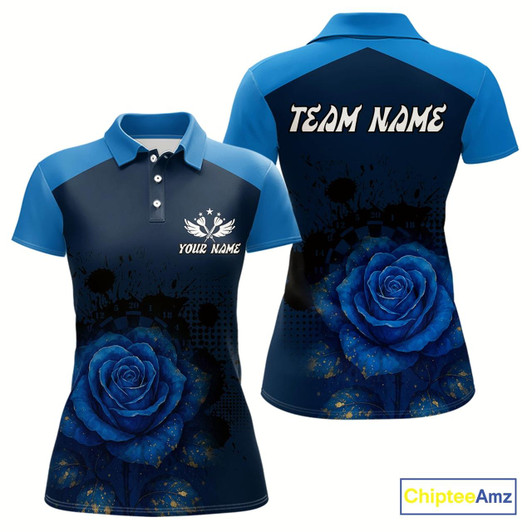 Goofygear Dripping Dartboard & Navy Roses Darts Shirt For Women - Customizable Name & Team