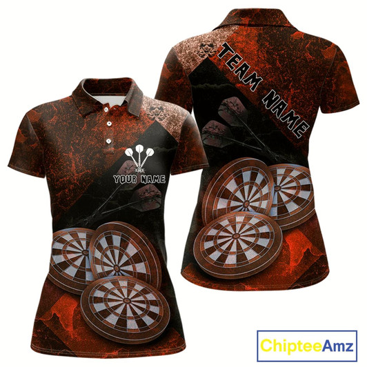 Goofygear Triple Dartboards Grunge Darts Shirt For Women Custom Name For Players Opt2 - Red