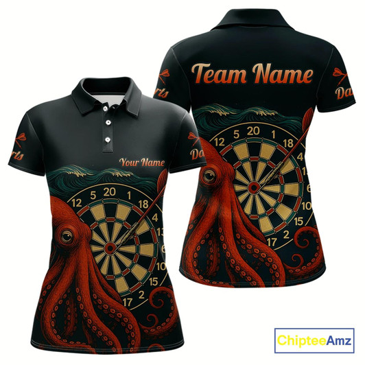 Goofygear Scarlet Octopus Dart Team Shirt For Women Players – Unique Custom With Player Name