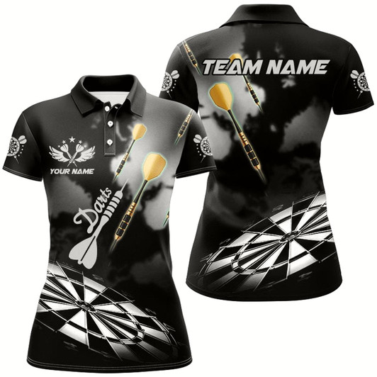 Goofygear Black White Dart Board Hazy Smoke Custom 3D Dart Shirts For Women Darts League Team Shirt Dart Jersey