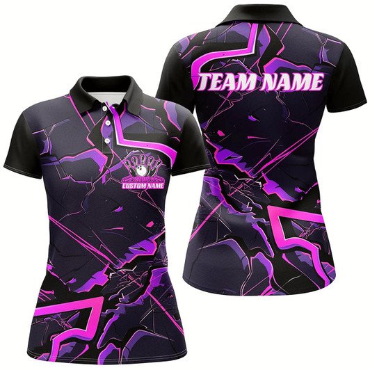 Goofygear Pink And Purple Custom Bowling Team Shirts For Women, Bowling Tournament Outfits