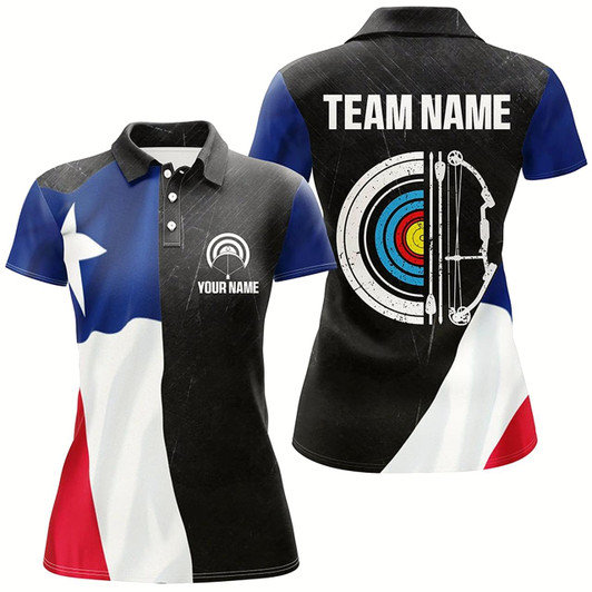 Goofygear Personalized Retro Texas Flag Archery Shirts For Women Custom Patriotic Archery Jersey For Archer