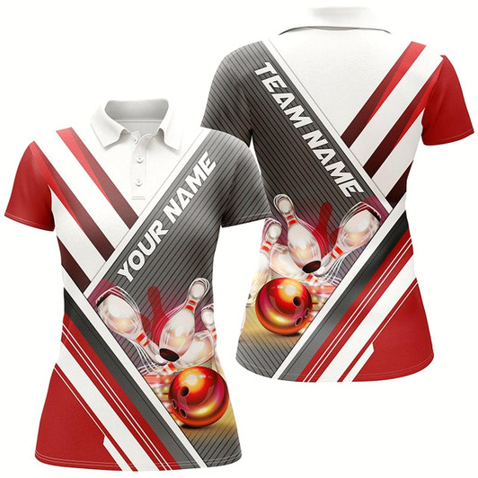 Goofygear Custom Red Bowling Shirts For Women Red Bowling Team Jerseys Bowlers Outfits