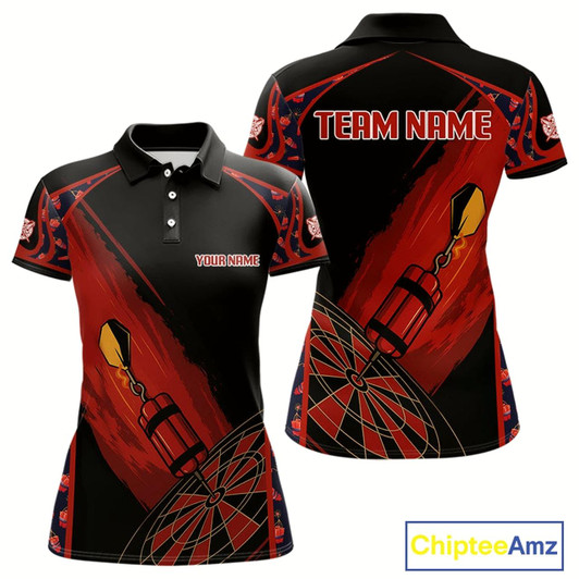 Goofygear Bombs Dart Arrow Custom Red Dartboard Dart Shirt For Women, Dart Team Jerseys