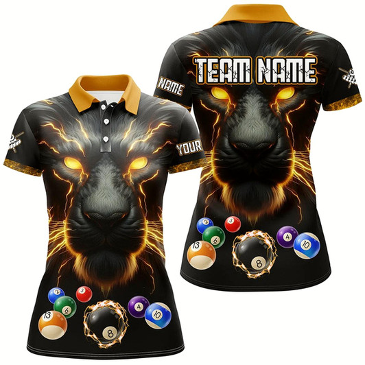 Goofygear Personalized Lion Billiard Shirts For Women Custom 3D Printed Billiard Balls Team Jerseys Uniform