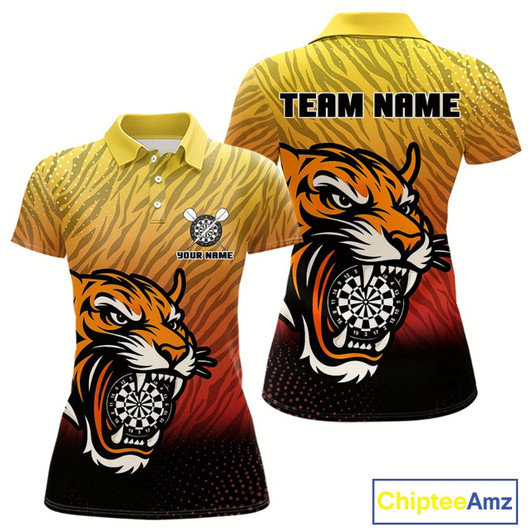 Goofygear Tiger Dartboard Scratched Pattern Custom Dart Shirt For Women, Dart Team Jerseys