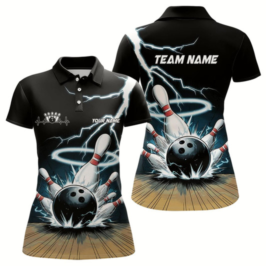 Goofygear Custom Lightning Bowling Team Shirts For Women, Bowler Outfit Bowling Jersey