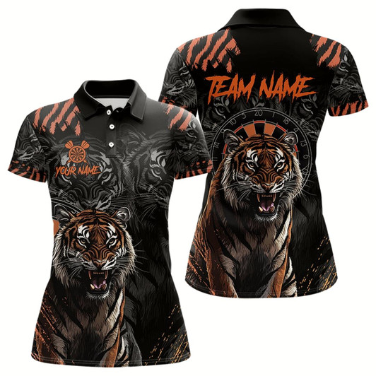 Goofygear Personalized Tiger Darts Shirt With Pocket Option For Women, Darts Team Jersey