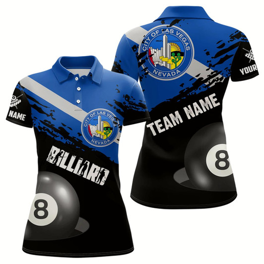 Goofygear Personalized Grunge Las Vegas Flag 8 Ball Billiard Shirts For Women Custom Patriotic Billiard Jerseys
