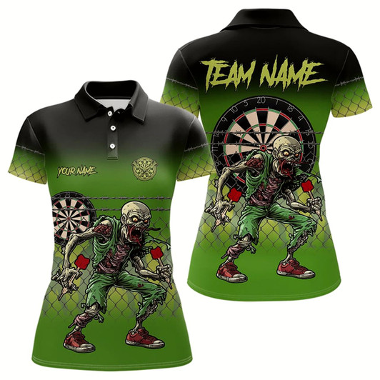Goofygear Funny Zombie Dart Shirt With Pocket Option For Women Custom Dart Team Jerseys