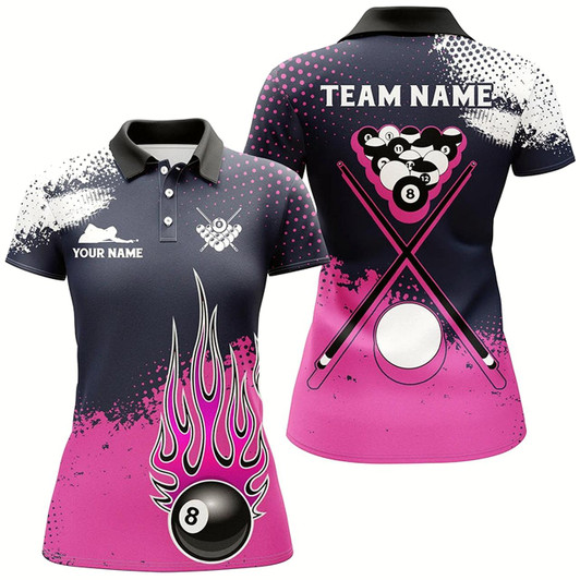 Goofygear Pink Grunge Paint Splatter Custom Billiard Shirts For Women, 8 Ball Billiard Team Shirts Pool Jerseys